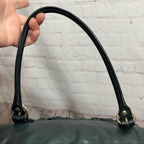 GUCCI SABRINA calfskin Leather ruffle medium sabrina boston tote black EUC - Picture 6 of 16